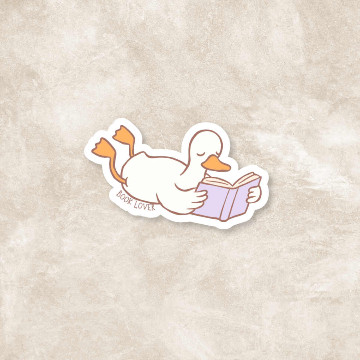 Book Lover Goose Glossy Sticker