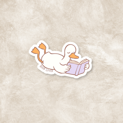 Book Lover Goose Glossy Sticker