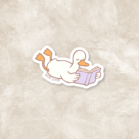 Book Lover Goose Glossy Sticker