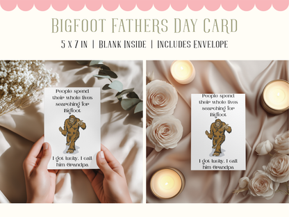 Bigfoot Father's Day Card For Grandfathers