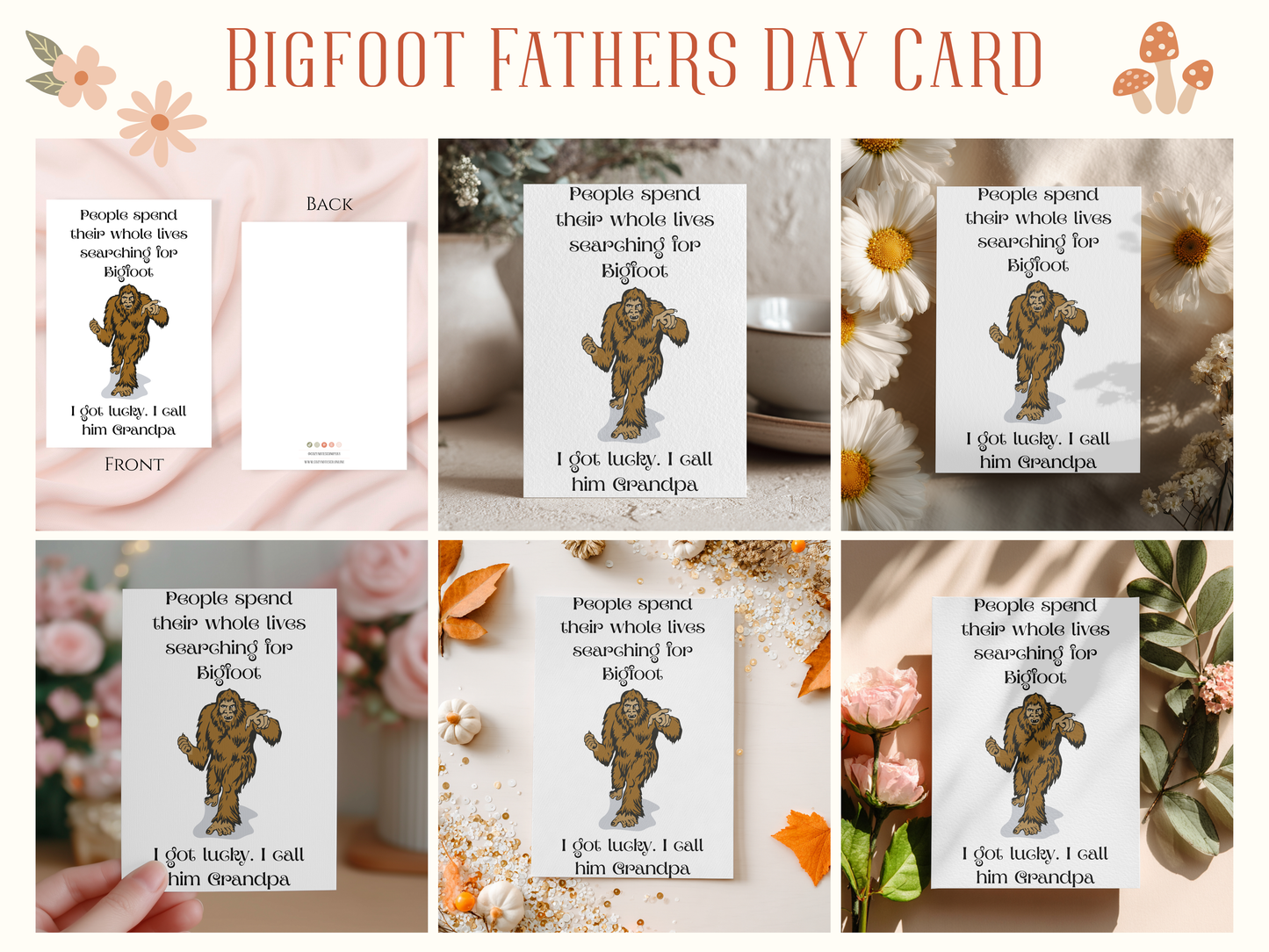 Bigfoot Father's Day Card For Grandfathers