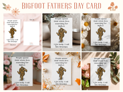 Bigfoot Father's Day Card For Grandfathers
