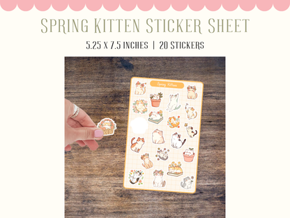 Spring Kitten Sticker Sheet