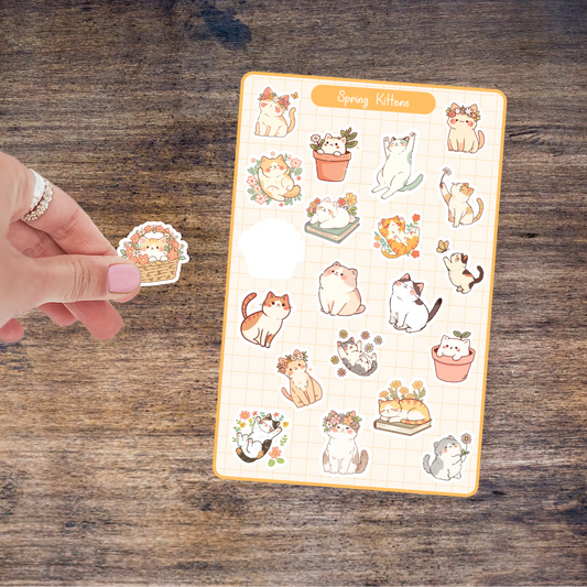 CLOSE OUT SALE | Spring Kitten Sticker Sheet