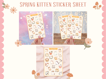 Spring Kitten Sticker Sheet