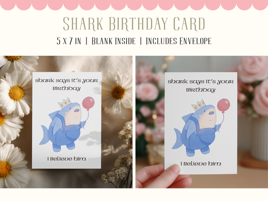 Shark Says It's Your Birthday Card