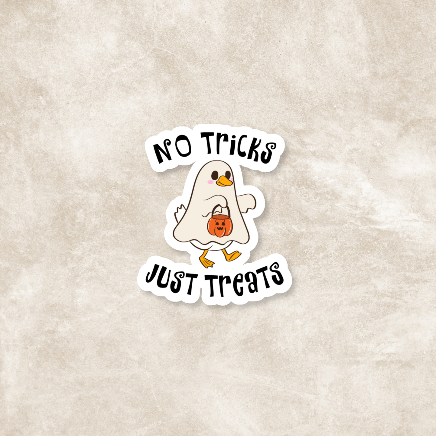 No Tricks Just Treats Halloween Glossy Sticker