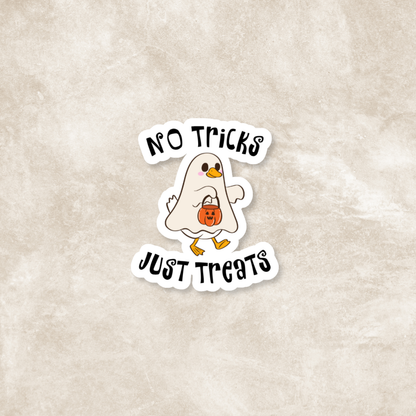 No Tricks Just Treats Halloween Glossy Sticker