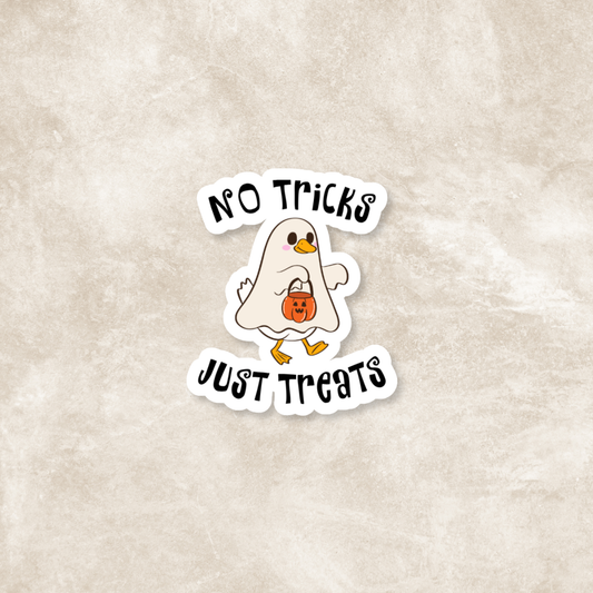 No Tricks Just Treats Halloween Glossy Sticker