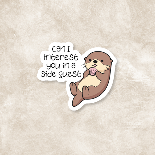 Otter Side Quest Glossy Sticker
