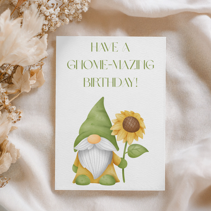 Have A Gnome-Mazing Birthday | 4x6 Card with Envelope