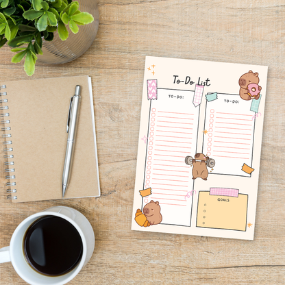 Cute Capybara To-Do List Notepad