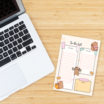 Cute Capybara To-Do List Notepad