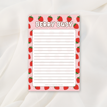 Berry Busy Strawberry Notepad | 4 x 6 inches