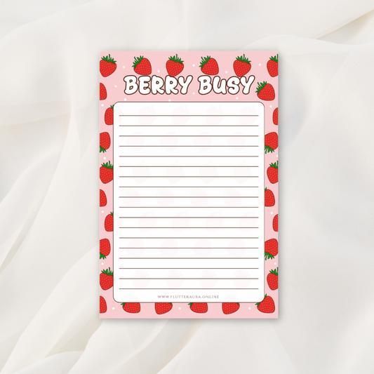 Berry Busy Strawberry Notepad | 4 x 6 inches