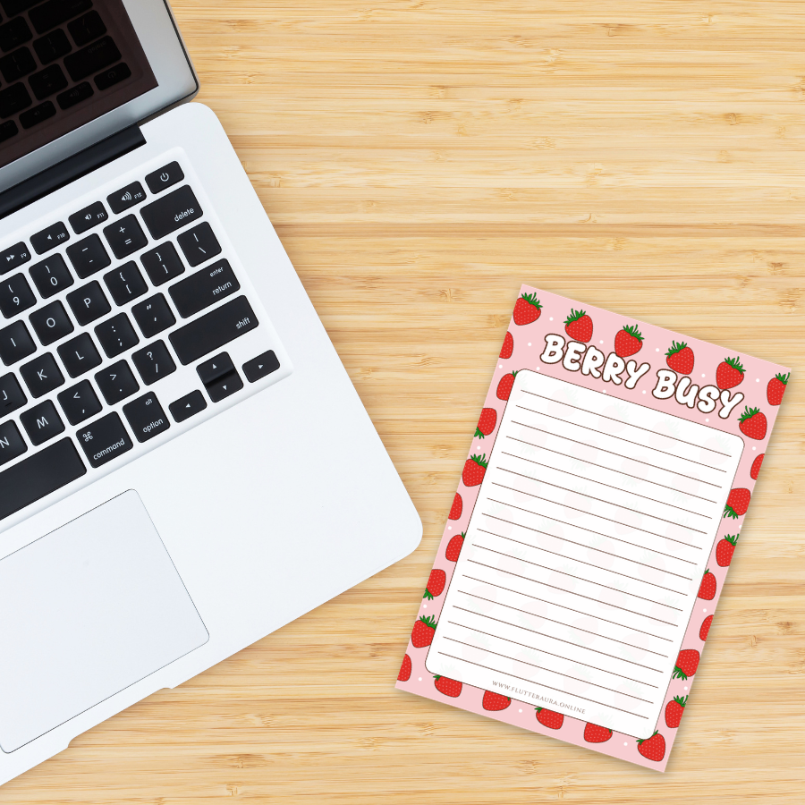 Berry Busy Strawberry Notepad | 4 x 6 inches