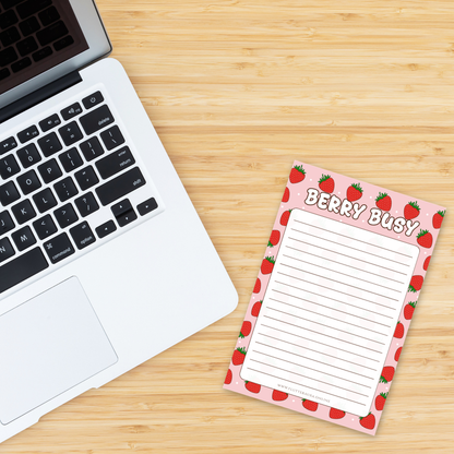 Berry Busy Strawberry Notepad | 4 x 6 inches