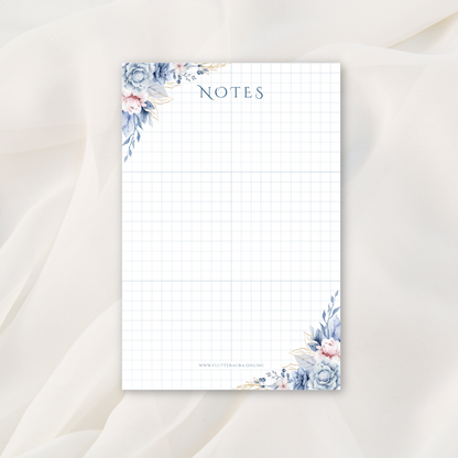 Blue Floral Notepad | 4 x 6 inches