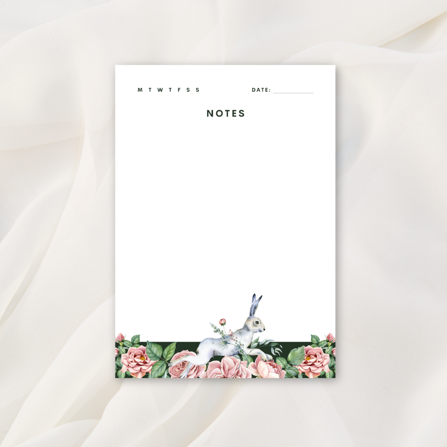 Floral Rabbit Notepad Set