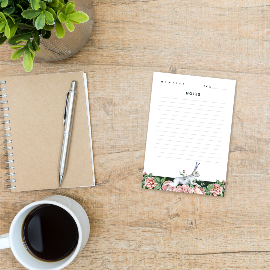Floral Rabbit Notepad Set