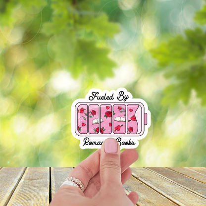 Fueled By Romance Books Vinyl Sticker