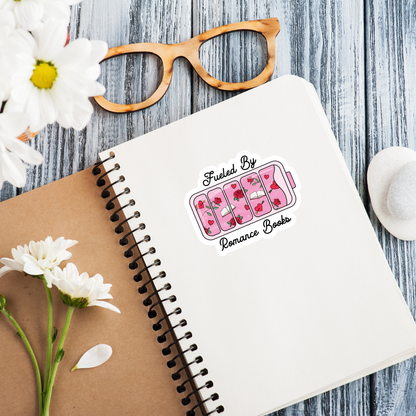 Fueled By Romance Books Vinyl Sticker