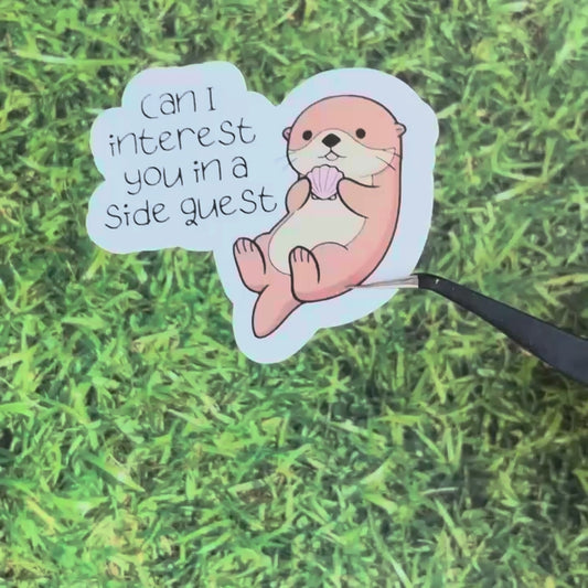 Otter Side Quest Glossy Sticker